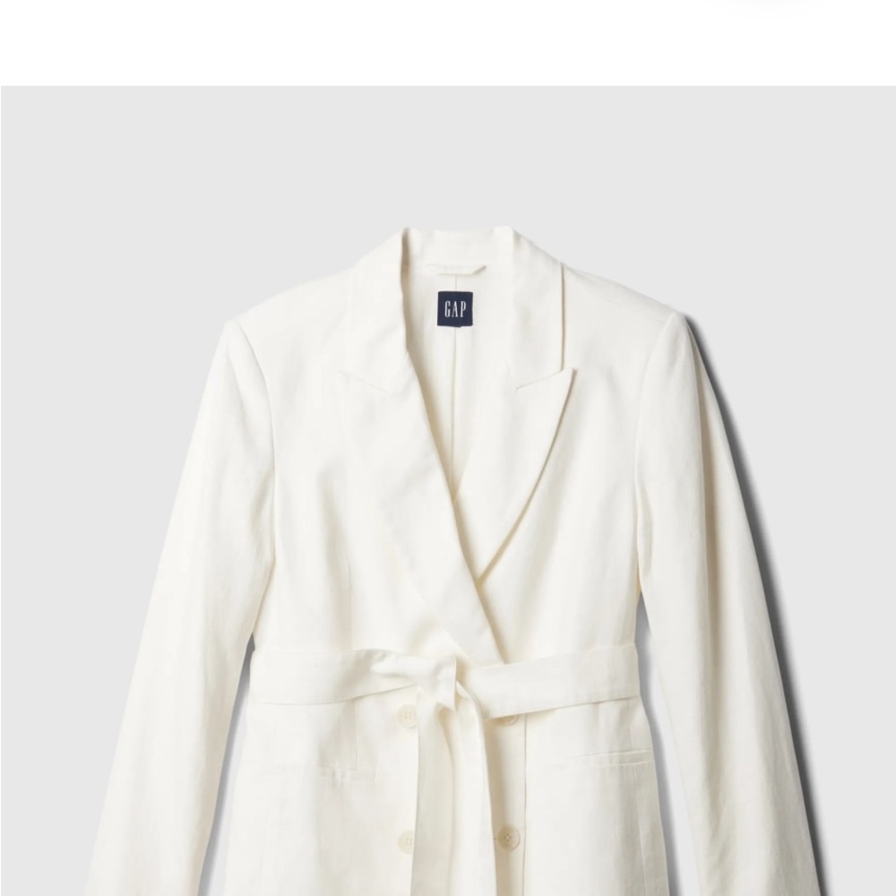 GAP Cream Self-Tie Belted Blazer